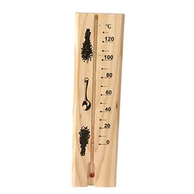 Bastutermometer RENTO i trä med vätskegradering