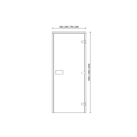 Bastudörr Thermory Classic Furu Grått glas