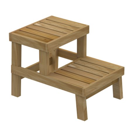 Trappstegspall SAWO Dubbelben Cederträ 530 x 780 x 850 mm