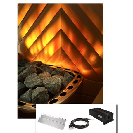 Fiberoptisk belysningssats för bastu Cariitti Fire Flame 10 fläckar 2 mm