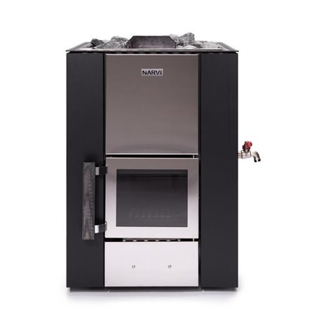 Vedeldat Bastuaggregat Narvi Kuru med Vattenbehållare