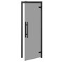 Bastudörr Thermory Permium svart karm, grått glas