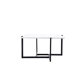 Soffbord Hybrid, 80 × 80 cm, Vit