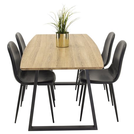 Matgrupp Inca med Polar matstolar, 160 × 85 cm