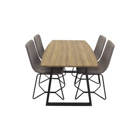 Matgrupp Inca med X matstolar, 160 × 85 cm