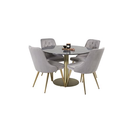 Matgrupp Estelle med Velvet Deluxe matstolar