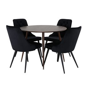 Matgrupp Plaza med Velvet Deluxe matstolar