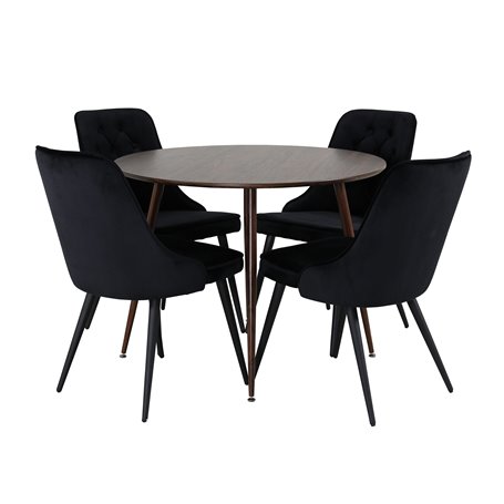 Matgrupp Plaza med Velvet Deluxe matstolar