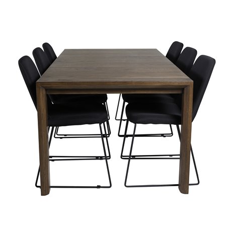 Matgrupp Slider med Muce matstolar, 170 × 95 cm