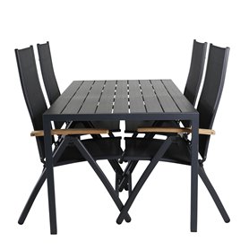 Matgrupp Break med Panama matstolar, 150 × 90 cm