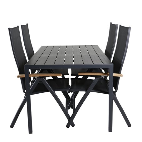 Matgrupp Break med Panama matstolar, 150 × 90 cm