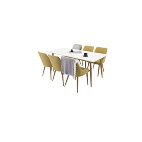 Matgrupp Polar med Plaza matstolar, 180 × 90 cm