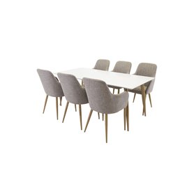 Matgrupp Polar med Comfort matstolar, 180 × 90 cm