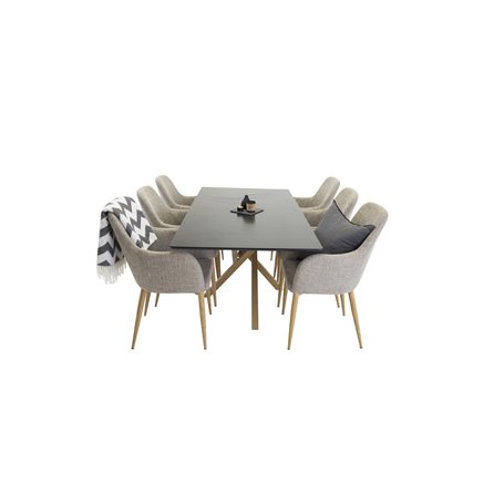Matgrupp Piazza med Comfort matstolar, 180 × 90 cm