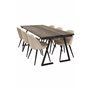 Matgrupp Jakarta med Velvet matstolar, 200 × 90 cm