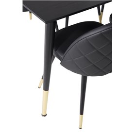 Matgrupp Dipp med Velvet matstolar, 180 × 90 cm