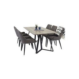 Matgrupp Marina med Plaza matstolar, 180 × 90 cm
