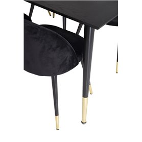 Matgrupp Dipp med Velvet matstolar, 180 × 90 cm