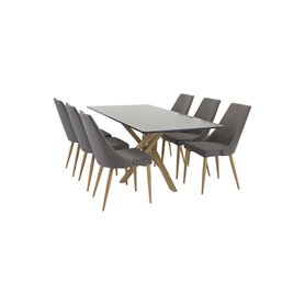 Matgrupp Piazza med Leone matstolar, 180 × 90 cm
