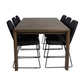 Matgrupp Slider med Muce matstolar, 170 × 95 cm