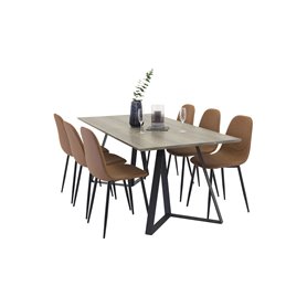 Matgrupp Marina med Polar matstolar, 180 × 90 cm