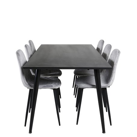 Matgrupp Dipp med Polar matstolar, 180 × 90 cm