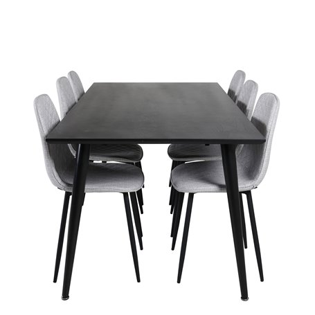 Matgrupp Dipp med Polar matstolar, 180 × 90 cm
