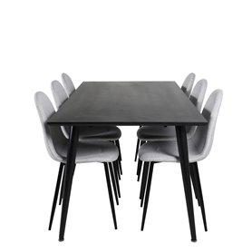Matgrupp Dipp med Polar matstolar, 180 × 90 cm