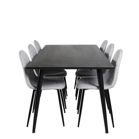 Matgrupp Dipp med Polar matstolar, 180 × 90 cm