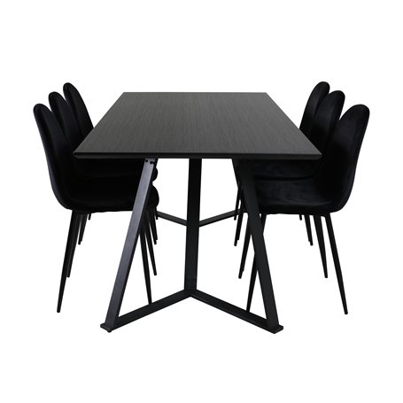 Matgrupp Marina med Polar matstolar, 180 × 90 cm