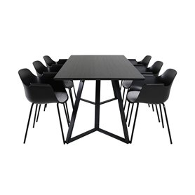 Matgrupp Marina med Comfort matstolar, 180 × 90 cm