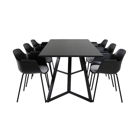 Matgrupp Marina med Comfort matstolar, 180 × 90 cm