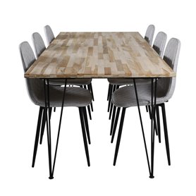Matgrupp Bali med Polar matstolar, 200 × 90 cm