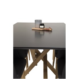 Matgrupp Piazza med Comfort matstolar, 180 × 90 cm
