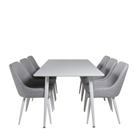 Matgrupp Polar med Plaza matstolar, 180 × 90 cm