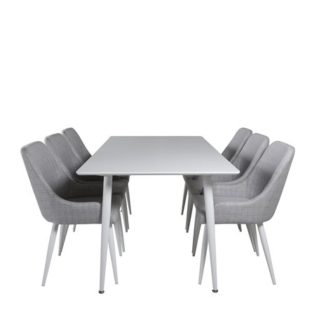 Matgrupp Polar med Plaza matstolar, 180 × 90 cm