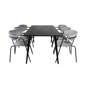 Matgrupp Dipp med Arrow matstolar, 180 × 90 cm