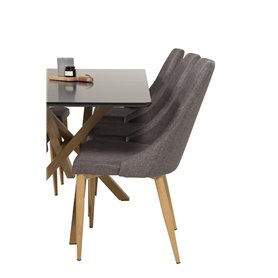Matgrupp Piazza med Leone matstolar, 180 × 90 cm
