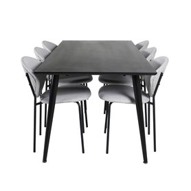 Matgrupp Dipp med Vault matstolar, 180 × 90 cm