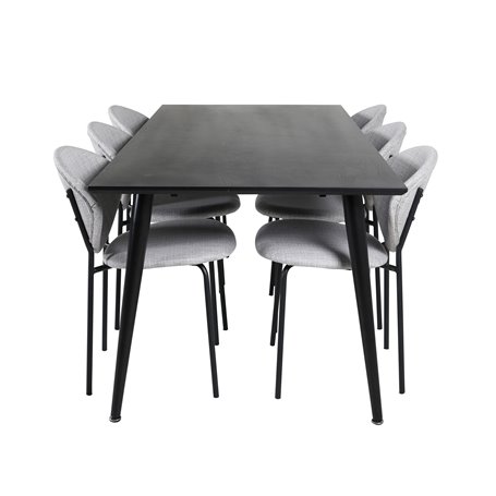 Matgrupp Dipp med Vault matstolar, 180 × 90 cm