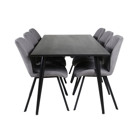 Matgrupp Dipp med Gemma matstolar, 180 × 90 cm