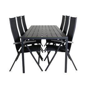 Matgrupp Break med Albany matstolar, 205 × 90 cm