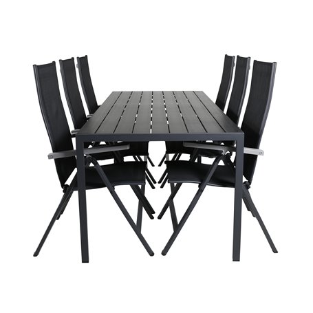 Matgrupp Break med Albany matstolar, 205 × 90 cm