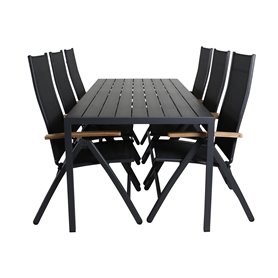 Matgrupp Break med Panama matstolar, 205 × 90 cm