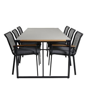 Matgrupp Texas med Dallas matstolar, 200 × 100 cm