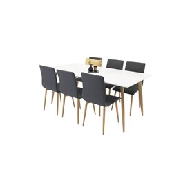 Matgrupp Polar med Windu matstolar, 180 × 90 cm