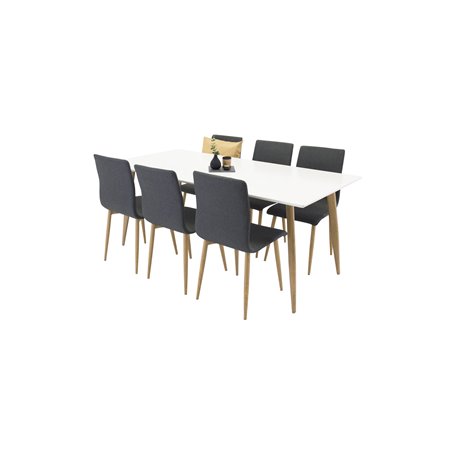 Matgrupp Polar med Windu matstolar, 180 × 90 cm