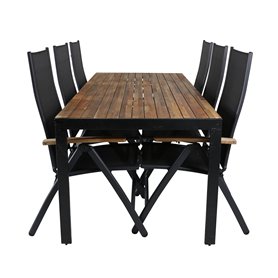 Matgrupp Bois med Panama matstolar, 205 × 90 cm