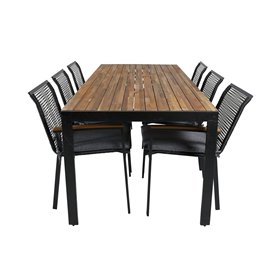Matgrupp Bois med Dallas matstolar, 205 × 90 cm