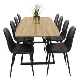 Matgrupp Inca med Polar matstolar, 160 × 85 cm